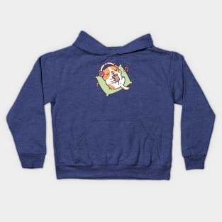 Cute Cat Chilling With Music And Bubble Tea Kids Hoodie